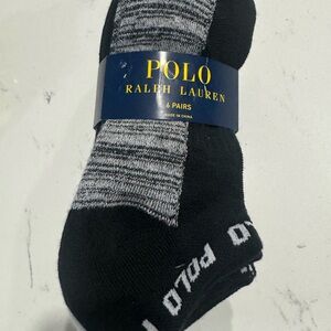 Polo Ralph Lauren Women's 6 Pair No Show Socks Black White New! NWT